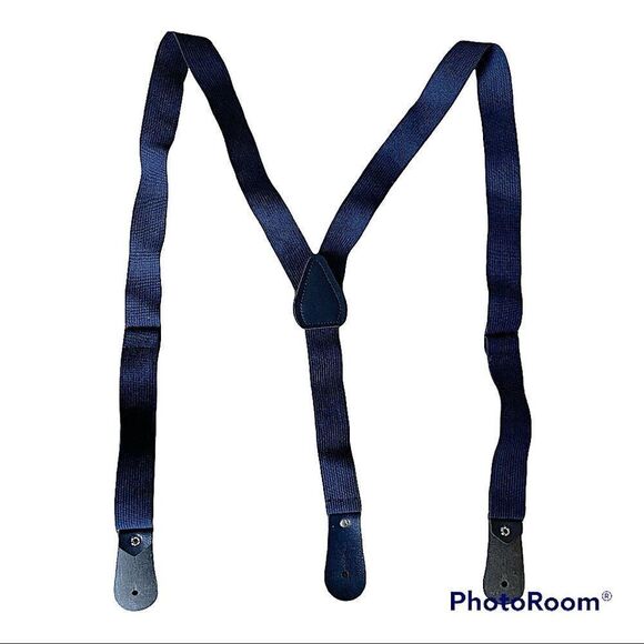 Vintage Gentleman’s Blue Suspenders  - Picture 2 of 3